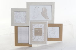 DKD Home Decor Marco Multifoto MDF y Cristal 41x3x36,5 para 5 Fotos