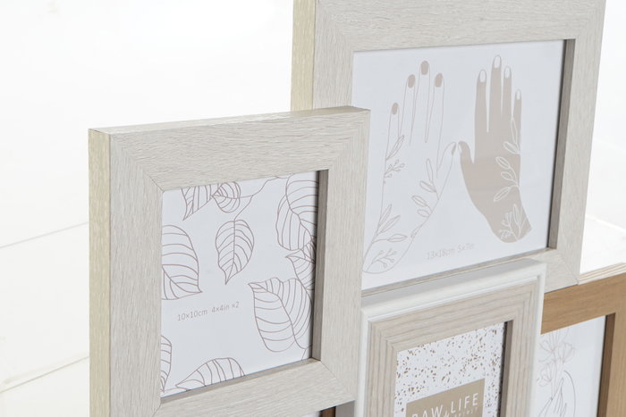 DKD Home Decor Marco Multifoto MDF y Cristal 41x3x36,5 para 5 Fotos