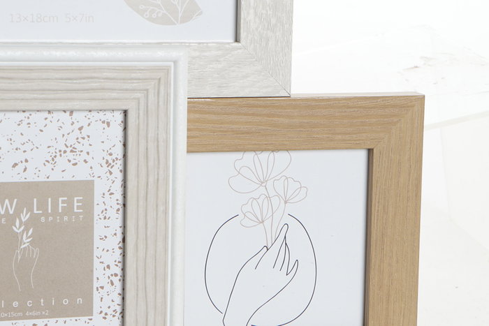 DKD Home Decor Marco Multifoto MDF y Cristal 41x3x36,5 para 5 Fotos