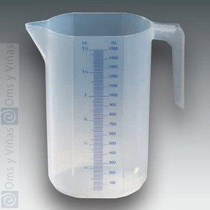 FERVIK OVIPLAS Jarra Medidora 1,5 l, Polipropileno, Capacidad 1,5 litros Graduada, Cocina