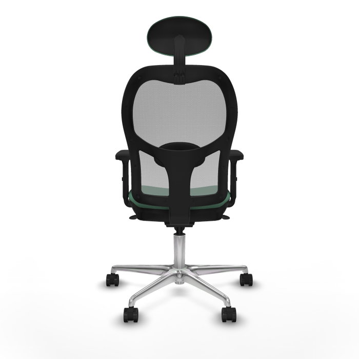 PIQUERAS Y CRESPO Silla de oficina Jorquera con mecanismo Sincro, tela Verde esmeralda y malla Gris
