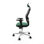 PIQUERAS Y CRESPO Silla de oficina Jorquera con mecanismo Sincro, tela Verde esmeralda y malla Gris