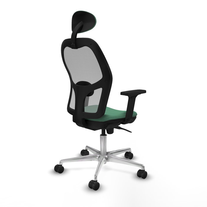 PIQUERAS Y CRESPO Silla de oficina Jorquera con mecanismo Sincro, tela Verde esmeralda y malla Gris
