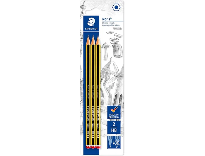Staedtler Lápices de Grafito Noris N.2 HB Blister de 3 Unidades