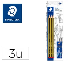 Staedtler Lápices de Grafito Noris N.2 HB Blister de 3 Unidades