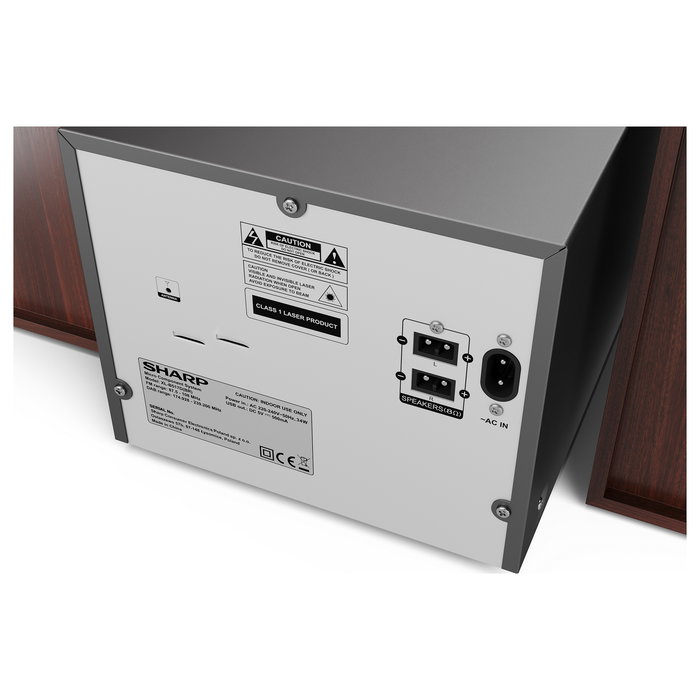 Sharp XL-B517D Microcadena con Bluetooth 5.0, DAB+, CD, USB, 45W RMS, Radio FM, Color Marrón - Equipo de Música Doméstica