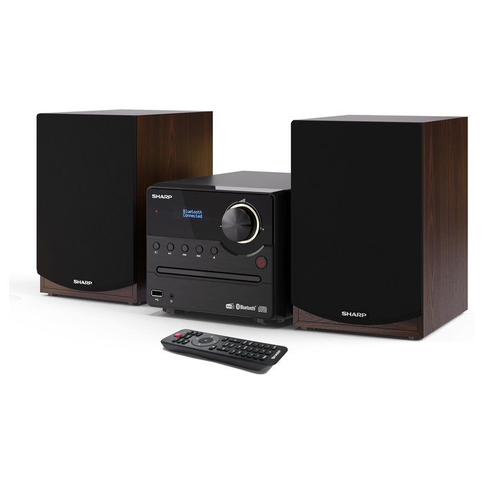 Sharp XL-B517D Microcadena con Bluetooth 5.0, DAB+, CD, USB, 45W RMS, Radio FM, Color Marrón - Equipo de Música Doméstica