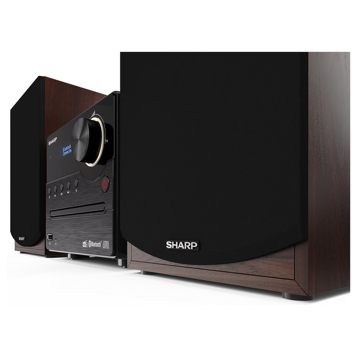 Sharp XL-B517D Microcadena con Bluetooth 5.0, DAB+, CD, USB, 45W RMS, Radio FM, Color Marrón - Equipo de Música Doméstica