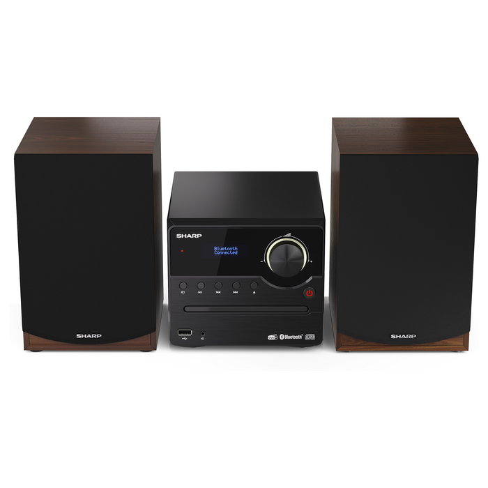 Sharp XL-B517D Microcadena con Bluetooth 5.0, DAB+, CD, USB, 45W RMS, Radio FM, Color Marrón - Equipo de Música Doméstica