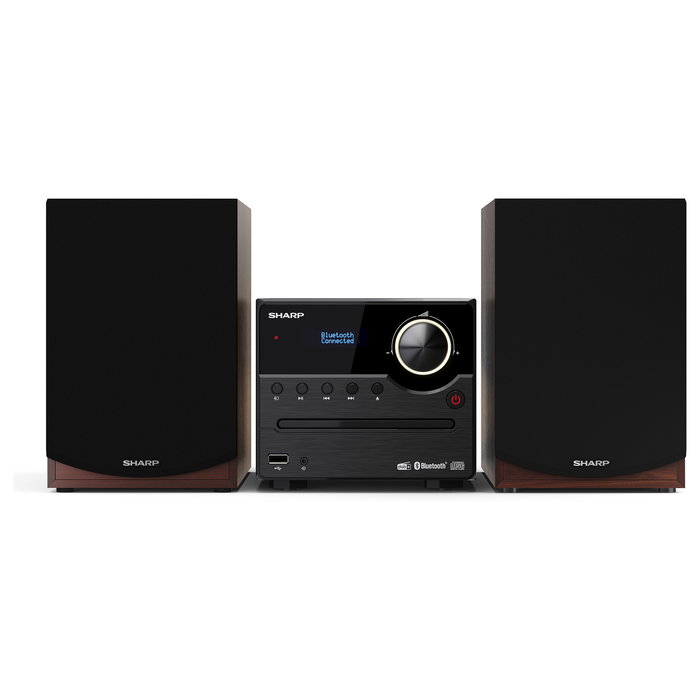 Sharp XL-B517D Microcadena con Bluetooth 5.0, DAB+, CD, USB, 45W RMS, Radio FM, Color Marrón - Equipo de Música Doméstica