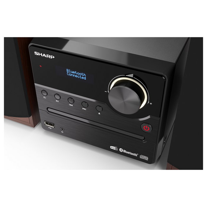 Sharp XL-B517D Microcadena con Bluetooth 5.0, DAB+, CD, USB, 45W RMS, Radio FM, Color Marrón - Equipo de Música Doméstica