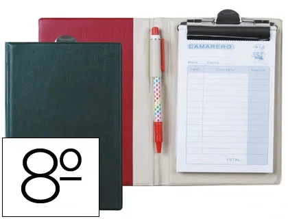 Liderpapel Carpeta de Comandas de Plástico con Talonario y Bolígrafo, Octavo Liderpapel Carpeta de Comandas de Plástico con Talonario y Bolígrafo, Octavo