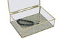 DKD Home Decor Joyero de Cristal y Metal Dorado y Verde