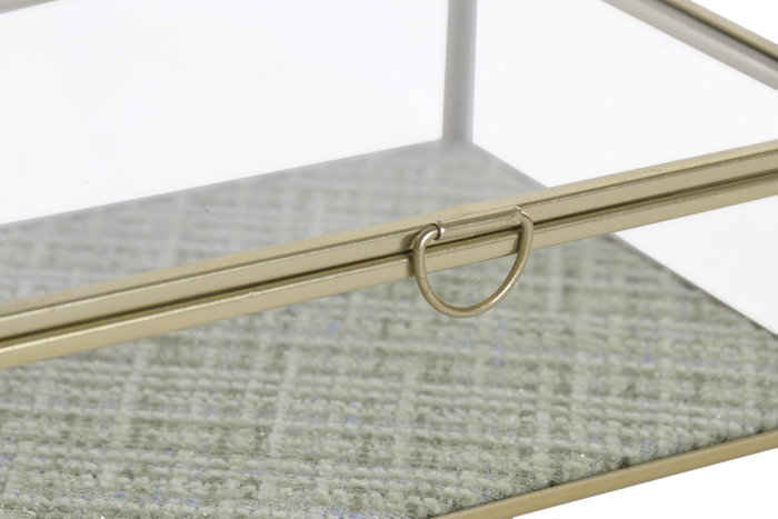 DKD Home Decor Joyero de Cristal y Metal Dorado y Verde