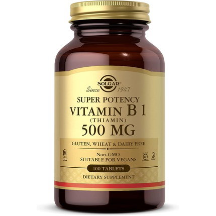 Solgar Vitamina B1 (Tiamina) 500 mg, 100 comprimidos Solgar Vitamina B1 (Tiamina) 500 mg, 100 comprimidos