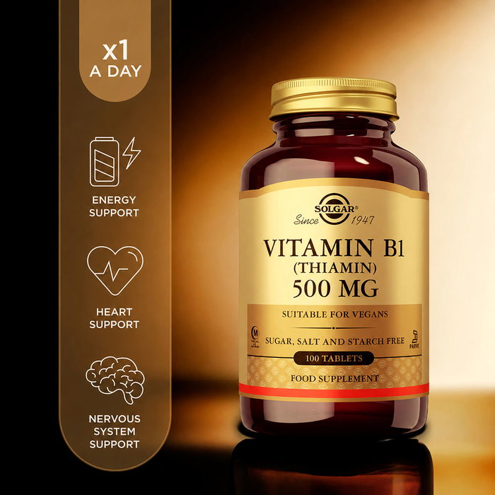 Solgar Vitamina B1 (Tiamina) 500 mg, 100 comprimidos Solgar Vitamina B1 (Tiamina) 500 mg, 100 comprimidos