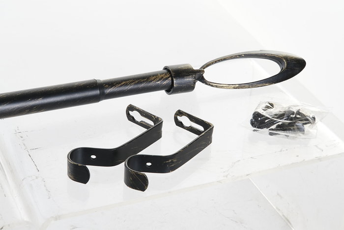 Barra Cortina Basicos DKD Home Decor Negro Dorado 3 x 4 x 160 cm (4 Unidades)