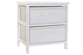 DKD Home Decor Cajonera Basicos Blanco 32 x 45 x 42 cm 2 Cajones