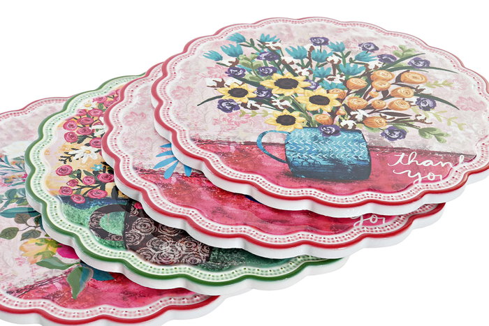 DKD Home Decor Salvamanteles de Dolomita Multicolor 20x20x1 cm