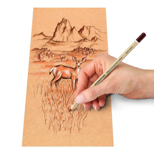 Staedtler Lápices Pastel 100P-SBK6 Blíster con 6 Lápices, Colores Sepia Claro, Sepia Oscuro, Ocre Oscuro, Sanguina Seca, Blanco, Iluminador