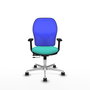 PIQUERAS Y CRESPO Silla de oficina Jorquera con mecanismo Sincro/Traslack, Turquesa y Azul