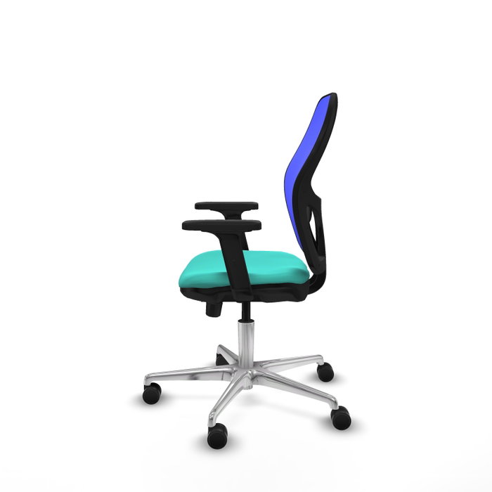 PIQUERAS Y CRESPO Silla de oficina Jorquera con mecanismo Sincro/Traslack, Turquesa y Azul