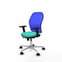 PIQUERAS Y CRESPO Silla de oficina Jorquera con mecanismo Sincro/Traslack, Turquesa y Azul