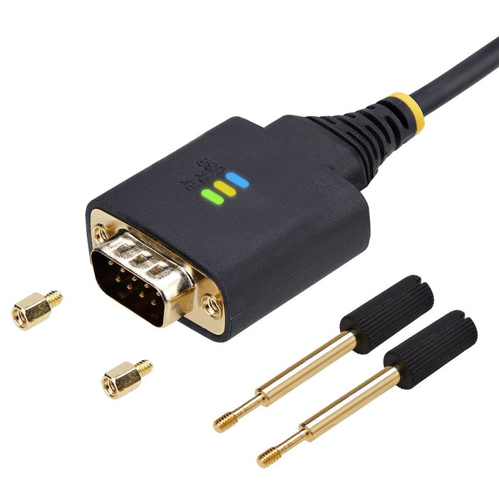 Startech.com Adaptador USB-A a 2 puertos DB-9 RS-232, 4 m, Negro/Gris