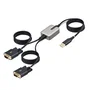 StarTech Adaptador USB a Serial RS232 2 Puertos DB-9 Macho - Cable 4m para Añadir Puertos Serie a PC/Laptop - Compatible con Windows, macOS, Linux - Negro/Gris