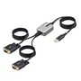 StarTech Adaptador USB a Serial RS232 2 Puertos DB-9 Macho - Cable 4m para Añadir Puertos Serie a PC/Laptop - Compatible con Windows, macOS, Linux - Negro/Gris