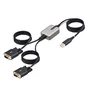 Startech.com Adaptador USB-A a 2 puertos DB-9 RS-232, 4 m, Negro/Gris