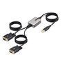 Startech.com 2p6ffc-usb-serial Cambiador de Género para Cable USB-A 2 x DB-9 RS-232 Negro, Gris