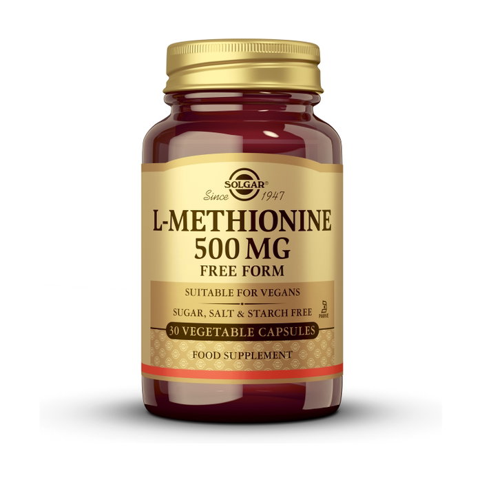 SOLGAR L-Metionina 500 mg, 30 cápsulas vegetales