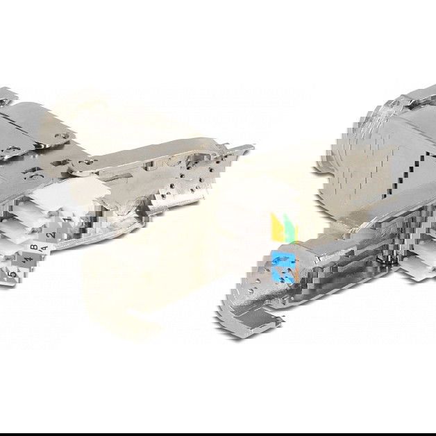 DeLOCK Conector de Cable de Red Cat.6A STP sin Herramientas, 2 x LSA, Plata, Zinc, Acoplador RJ45 para Cable Blindado