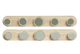DKD Home Decor Perchero de Pared Paulownia 48x6x7,5 (Pack de 2 surtido)