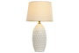 DKD Home Decor Lámpara de Sobremesa de Porcelana y Algodón con Hojas, Blanco