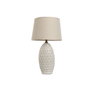 DKD Home Decor Lámpara de Sobremesa de Porcelana y Algodón con Hojas, Blanco