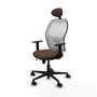 PIQUERAS Y CRESPO Silla de oficina Jorquera Sincro/Traslack Marrón y Blanco