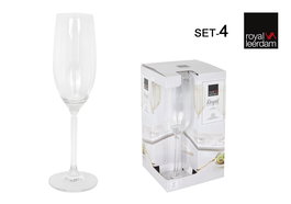 Inde Set de 4 Copas de Champagne Royal, 22 cl, 5.65 x 23 cm, Conjunto para Burbuja (6 Cajas)