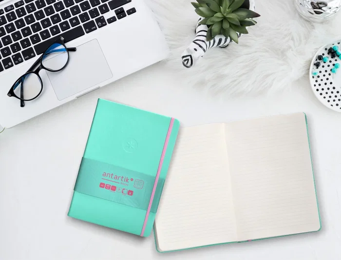 Antartik Cuaderno A5 Tapa Dura Hojas Cuadriculadas Rosa y Turquesa 100 Hojas 80gr FSC