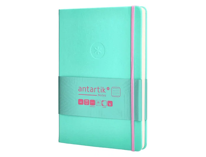 Antartik Cuaderno A5 Tapa Dura Hojas Cuadriculadas Rosa y Turquesa 100 Hojas 80gr FSC