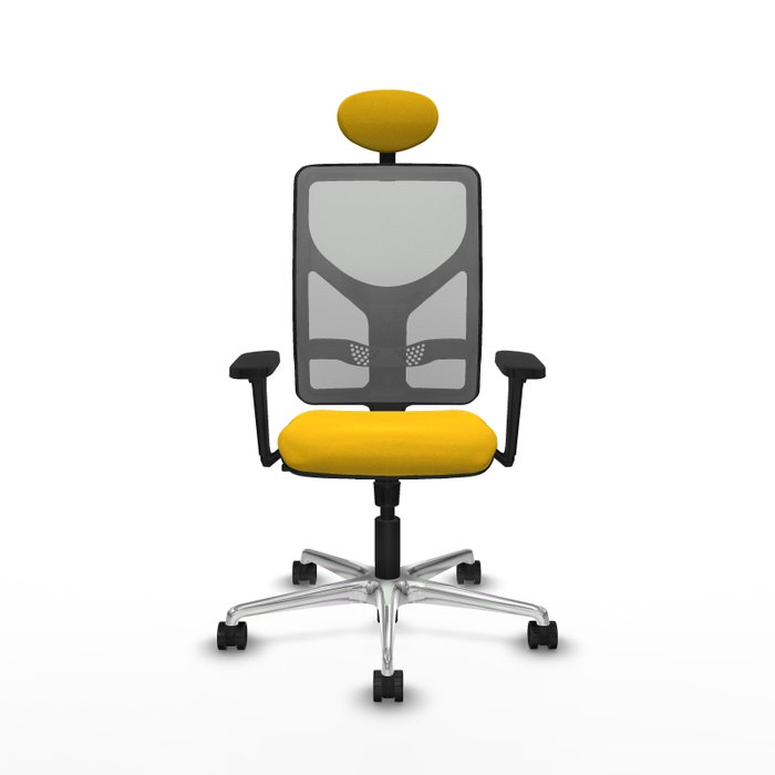 PIQUERAS Y CRESPO Silla de oficina Motilla con mecanismo Sincro, Amarillo y Gris