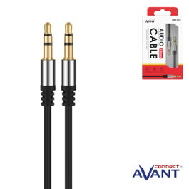 AVANT CONNECT Cable de Audio Jack 3.5mm Macho a Macho, Conector Fino, 1.5m, Negro - Para Auriculares, Altavoces