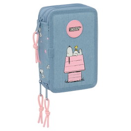 SAFTA Estuche Escolar Snoopy Peanuts Triple 37 Piezas