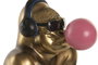 DKD Home Decor Figura de Resina Gorila Chicle Bronce
