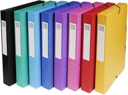 EXACOMPTA Pack de 8 carpetas de proyectos 25x33cm lomo 40mm cartón colores surtidos