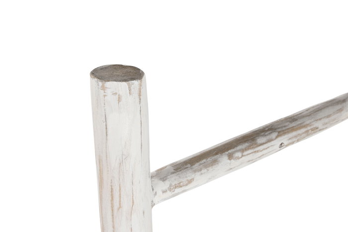 DKD Home Decor Formentera23 Toallero Escalera Mediterraneo Blanco Teca 5 x 150 x 49 cm