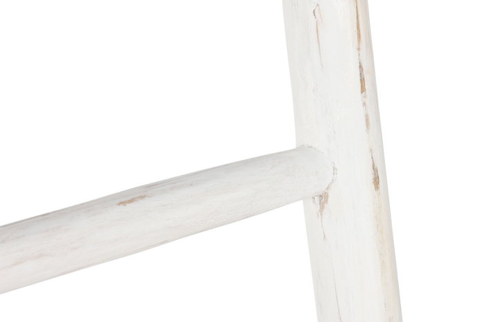 DKD Home Decor Formentera23 Toallero Escalera Mediterraneo Blanco Teca 5 x 150 x 49 cm