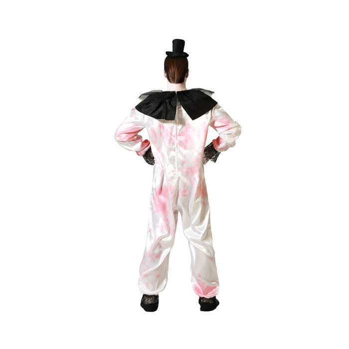 atosa Disfraz Payaso Macabro con Mono Blanco y Detalles Negros para Hombre