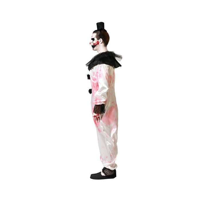 atosa Disfraz Payaso Macabro con Mono Blanco y Detalles Negros para Hombre